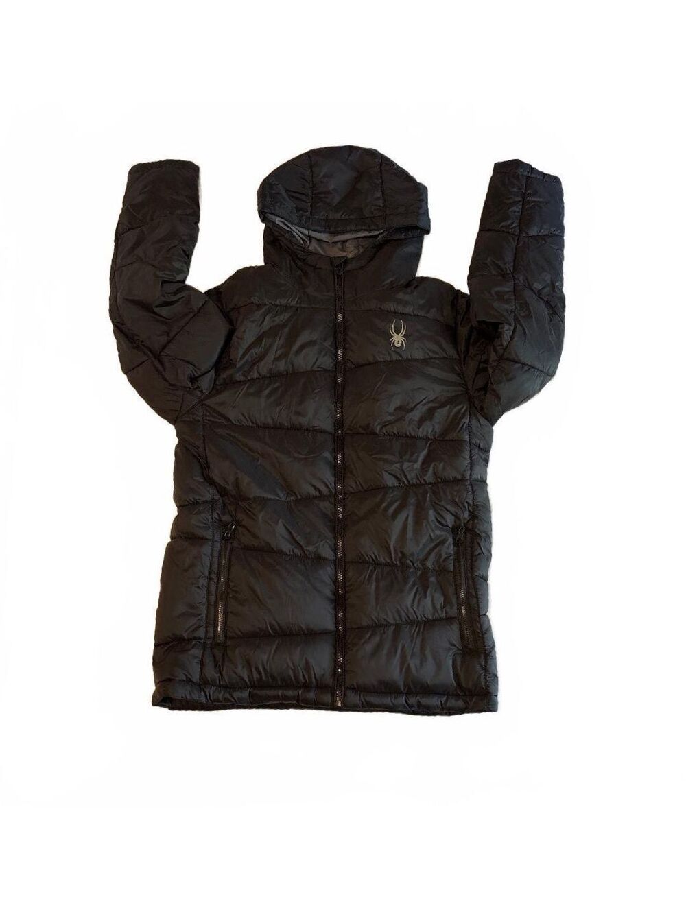 SPYDER Men Small Black Insulated Puffer Jacket Quilted Ski Snow Winter Coat